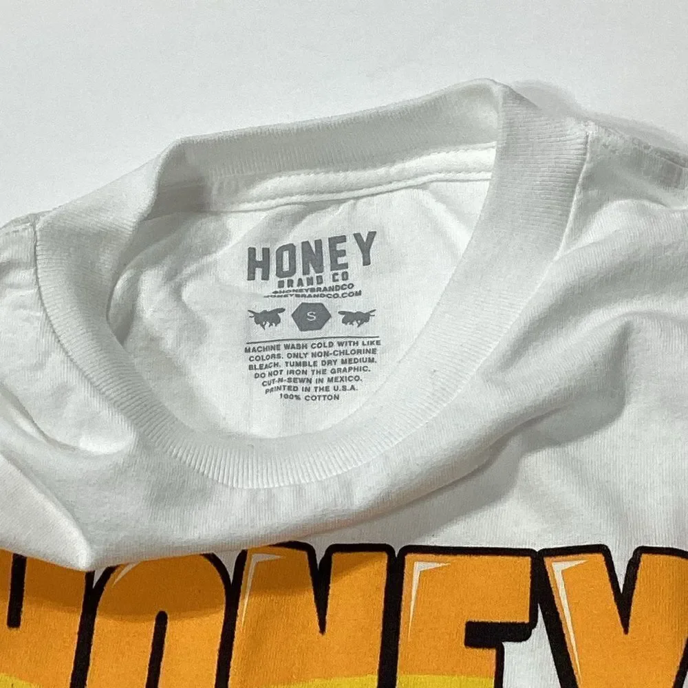 Honey Brand Co Graphic T-Shirt Bear No F's Given Skate Board Tee Small